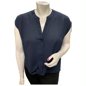 INC International Concepts Navy Blue Women's Top Size L
